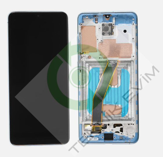 Samsung Galaxy S20 SM-G980F G981F Çıtalı Lcd Ekran Dokunmatik Mavi