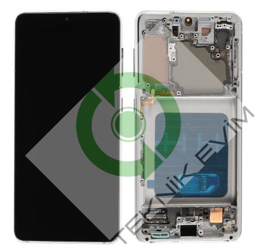 Samsung Galaxy S21 SM-G990F Orjinal Çıtalı Lcd Ekran Dokunmatik Beyaz