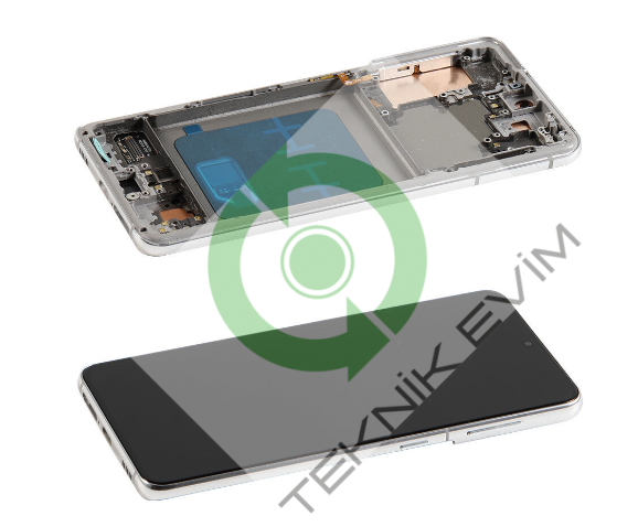 Samsung Galaxy S21 SM-G990F Orjinal Çıtalı Lcd Ekran Dokunmatik Beyaz