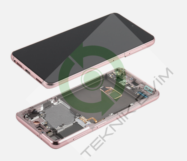 Samsung Galaxy S21 SM-G990F Orjinal Çıtalı Lcd Ekran Dokunmatik Pembe