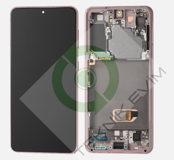 Samsung Galaxy S21 SM-G990F Orjinal Çıtalı Lcd Ekran Dokunmatik Pembe
