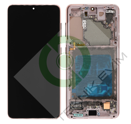 Samsung Galaxy S21 SM-G990F Orjinal Çıtalı Lcd Ekran Dokunmatik Gold