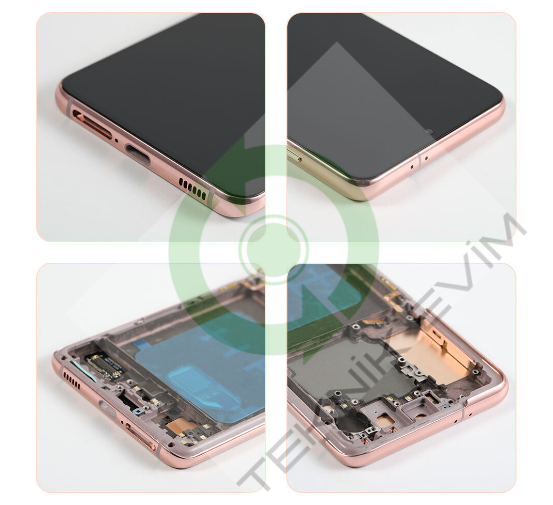 Samsung Galaxy S21 SM-G990F Orjinal Çıtalı Lcd Ekran Dokunmatik Gold