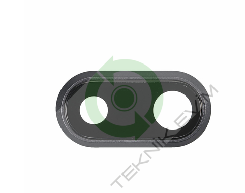Apple İphone 8 Plus Çıtalı Arka Kamera Camı Lensi Siyah