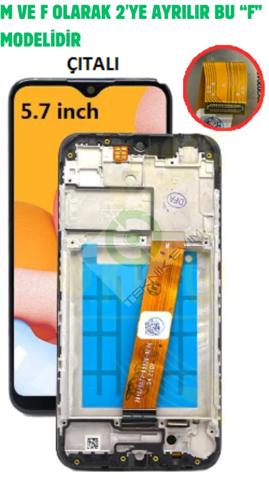Samsung A01 Sm-A015F Çıtalı Orjinal Lcd Ekran Dokunmatik