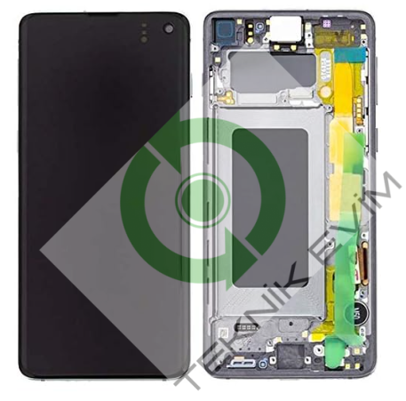 Samsung Galaxy S10 SM-G973F Orjinal Çıtalı Lcd Ekran Dokunmatik Siyah