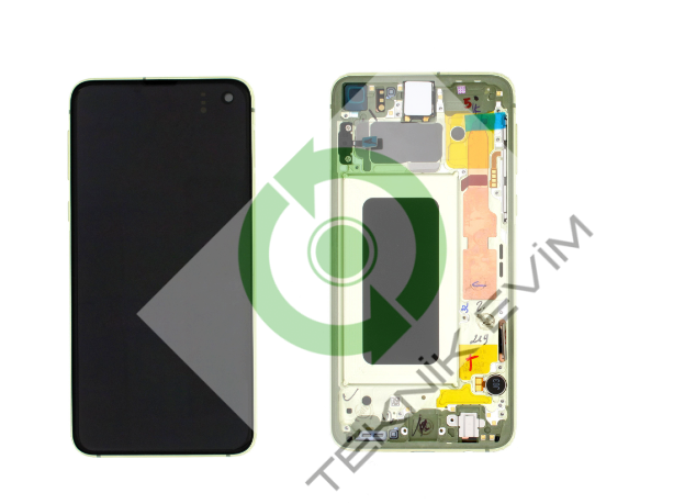 Samsung Galaxy S10E SM-G970F Çıtalı Lcd Ekran Dokunmatik Yeşil
