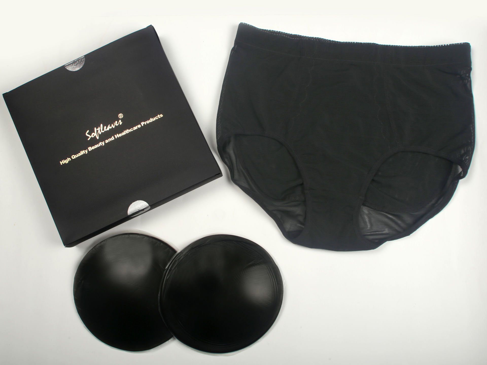 SOFTLEAVES B200 BLACK YUVARLAK ŞEKİLLİ SİLİKONLU POPO ARTTIRICI KÜLOT