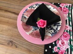 SOFRA SUNUM SETİ PEMBE GÜL DESENLİ