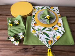 SOFRA SUNUM TAM SET LİMON DESENLİ