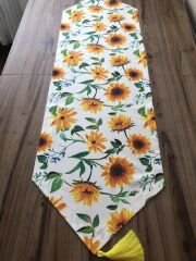 SUNFLOWER PATTERN RUNNER ON WHITE FLOOR