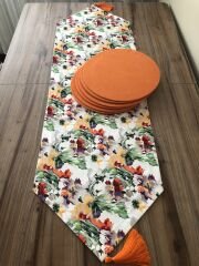 WHITE FLOOR PATTERNED RUNNER & SUPLA
