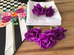 TABLE PRESENTATION SET PURPLE ROSE DETAILED