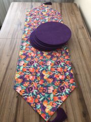 ÇİÇEK KARNAVALI DESENLİ RUNNER & SUPLA