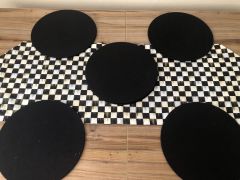 YAĞLI BOYA DAMA DESENLİ RUNNER & SUPLA