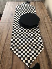 YAĞLI BOYA DAMA DESENLİ RUNNER & SUPLA