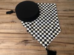 YAĞLI BOYA DAMA DESENLİ RUNNER & SUPLA