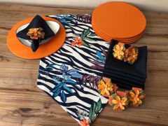 SOFRA SUNUM SETİ LACİVERT ZEBRA DESENLİ