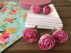 SOFRA SUNUM SETİ MİNT ZEMİN PEMBE GÜL DESENLİ TAKIM