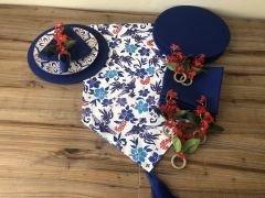 SOFRA SUNUM SETİ BLUE BLANC ÇİÇEK DESENLİ TAKIM