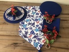 SOFRA SUNUM SETİ BLUE BLANC ÇİÇEK DESENLİ TAKIM
