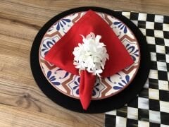 SOFRA SUNUM SETİ YAĞLI BOYA DAMA DESENLİ SET