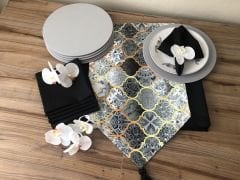 SOFRA SUNUM SETİ GRİ MOROCCAN DESEN