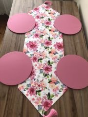 SULUBOYA ÇİÇEK DESENLİ RUNNER & SUPLA