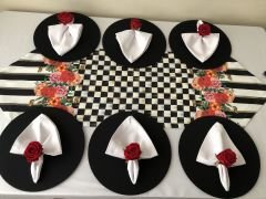 SOFRA SUNUM TAM SET DAMA GÜL DESENLİ