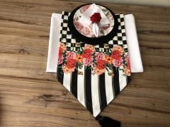 SOFRA SUNUM TAM SET DAMA GÜL DESENLİ
