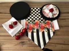 SOFRA SUNUM TAM SET DAMA GÜL DESENLİ