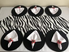 SOFRA SUNUM TAM SET ZEBRA DESENLİ