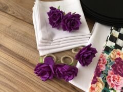 SOFRA SUNUM TAM SET MOR GÜL DESENLİ