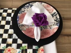 SOFRA SUNUM TAM SET MOR GÜL DESENLİ