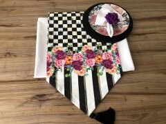 SOFRA SUNUM TAM SET MOR GÜL DESENLİ