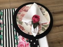 SOFRA SUNUM TAM SET PEMBE ÇİÇEK DESENLİ