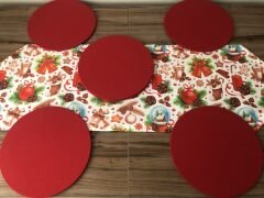 MUM FİGÜRLÜ YILBAŞI DESENLİ RUNNER & SUPLA