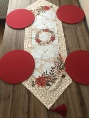 YILBAŞI ÇİÇEK  DESENLİ RUNNER & SUPLA