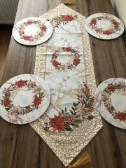 YILBAŞI ÇİÇEĞİ  KOZALAK DESENLİ RUNNER & SUPLA