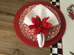 NEW YEAR'S TABLE PRESENTATION SET CHRISTMAS FLOWER PATTERNED