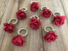 RED ROSE NAPKIN RING (8 PIECES)