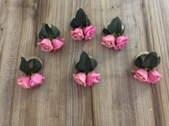PEMBE KÜÇÜK GÜL PEÇETE HALKASI (6 ADET)