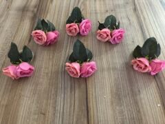 PEMBE KÜÇÜK GÜL PEÇETE HALKASI (6 ADET)