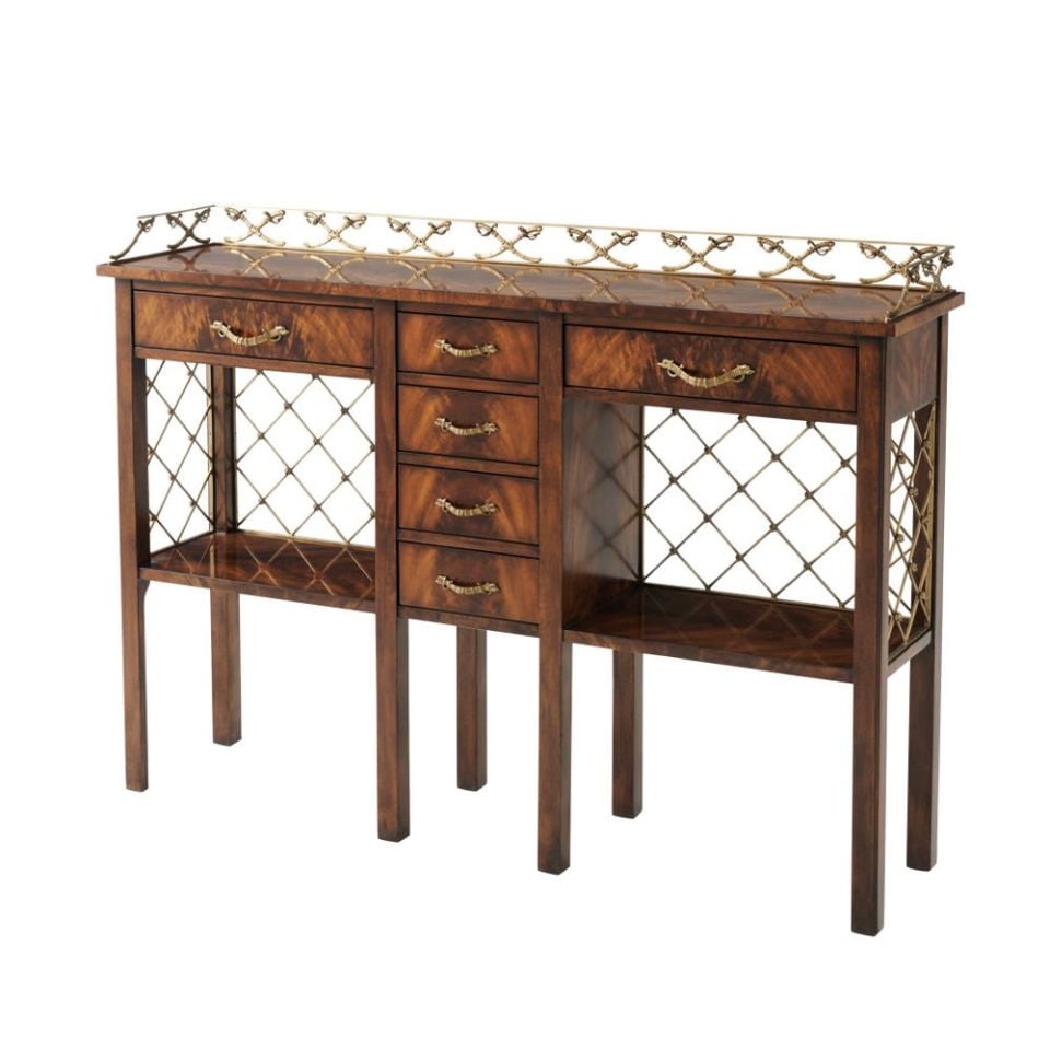 TRELLISES AND SABRES CONSOLE TABLE