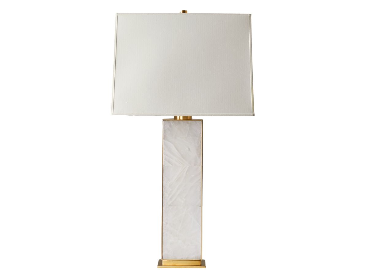 ELLIS TABLE LAMP IN POLISHED NICKEL AND QUARTZ