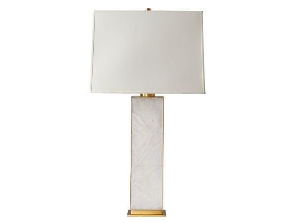 ELLIS TABLE LAMP IN POLISHED NICKEL AND QUARTZ