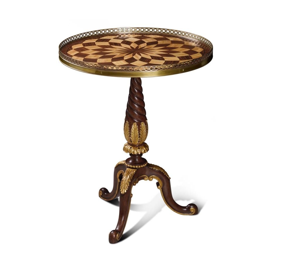 MAHOGANY AND GOLD GILT LAMP TABLE
