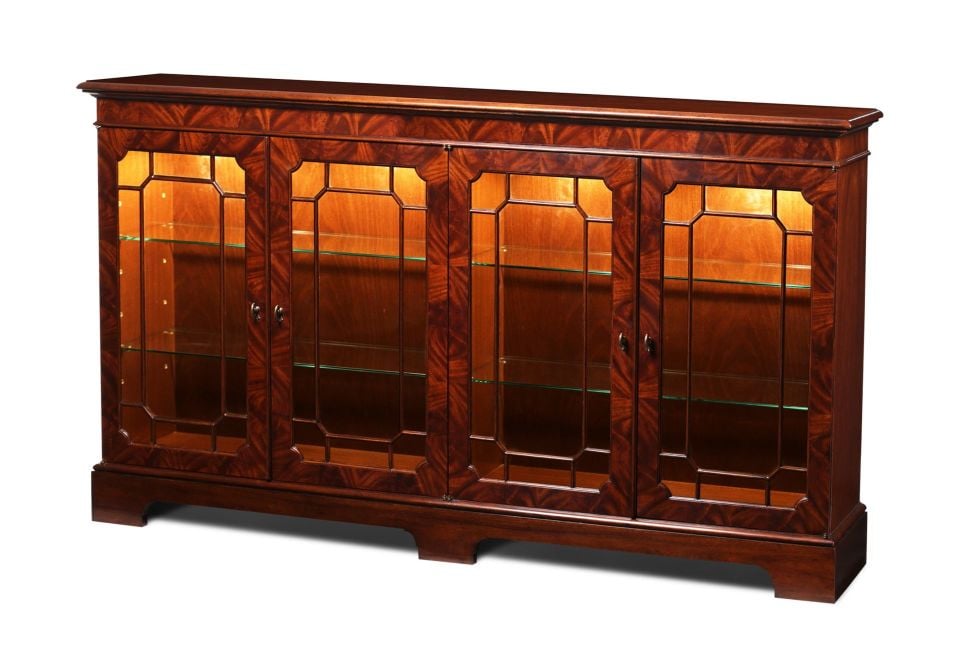 CROTCH MAHOGANY DISPLAY CABINET