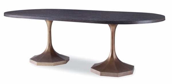 BLAKE GOLD PEDESTAL DINING TABLE