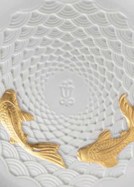 KOI PLATE GOLDEN LUSTER